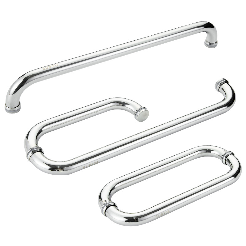 Vonios kambario rankena stiklo dušo durims – 304 nerūdijantis plienas, preciziškas poliravimas, tinka stumdomoms durims, modelis 200