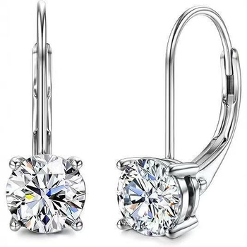 Σκουλαρίκια Moissanite για γυναίκες, 925 Ασήμι Sterling, Γεωμετρικός Σχεδιασμός, Ηλεκτροπλατίωση