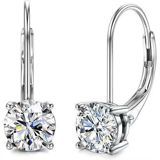 Σκουλαρίκια Moissanite για γυναίκες, 925 Ασήμι Sterling, Γεωμετρικός Σχεδιασμός, Ηλεκτροπλατίωση