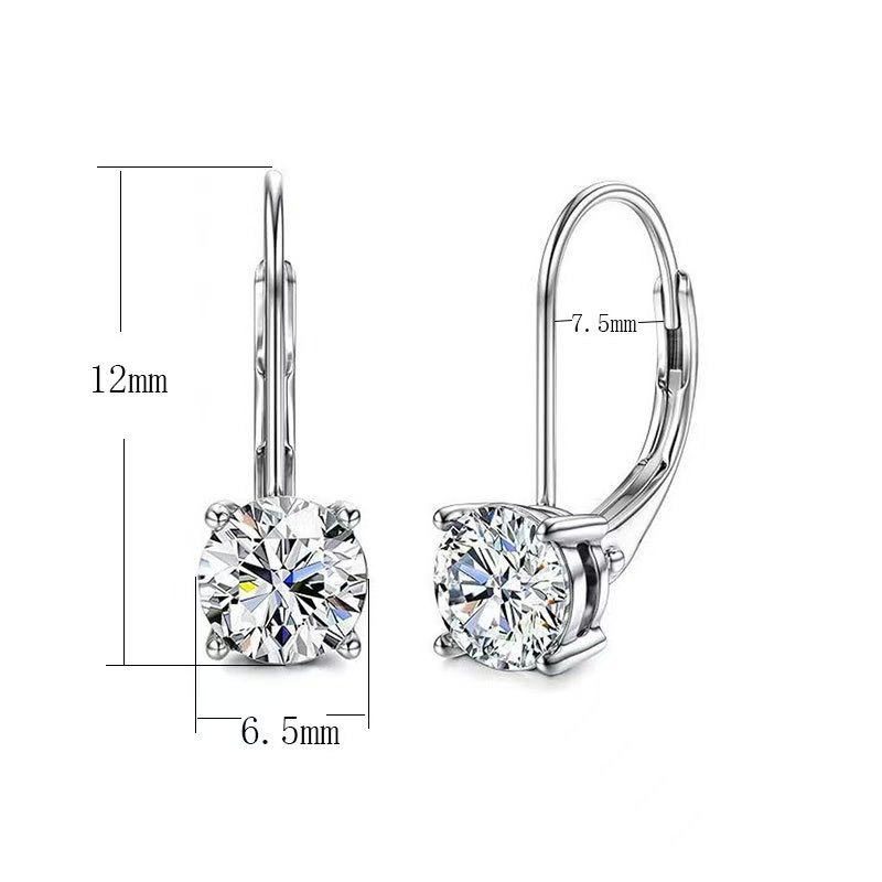 Σκουλαρίκια Moissanite για γυναίκες, 925 Ασήμι Sterling, Γεωμετρικός Σχεδιασμός, Ηλεκτροπλατίωση