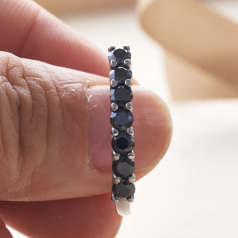 Prosperous prsten od srebra 925, četiri kandže mikrougrađivanje, moissanit okrugli 4 mm, unisex vjenčani prsten, težina 1,8 g
