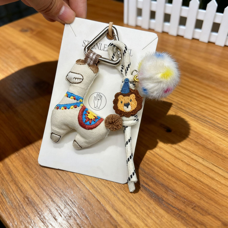 Κλειδοθήκη με αλογάκι, χειροποίητη με γέμιση βαμβάκι, κρεμαστό για τσάντες, κορεατικό στυλ
