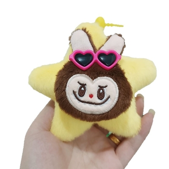 Звезден плюшен ключодържател – малък чудовище, унисекс играчка, къс плюш, пълнеж PP памук, 14+