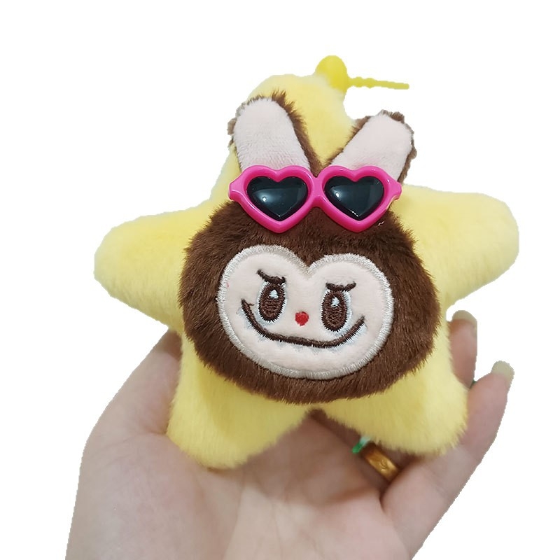 Звезден плюшен ключодържател – малък чудовище, унисекс играчка, къс плюш, пълнеж PP памук, 14+