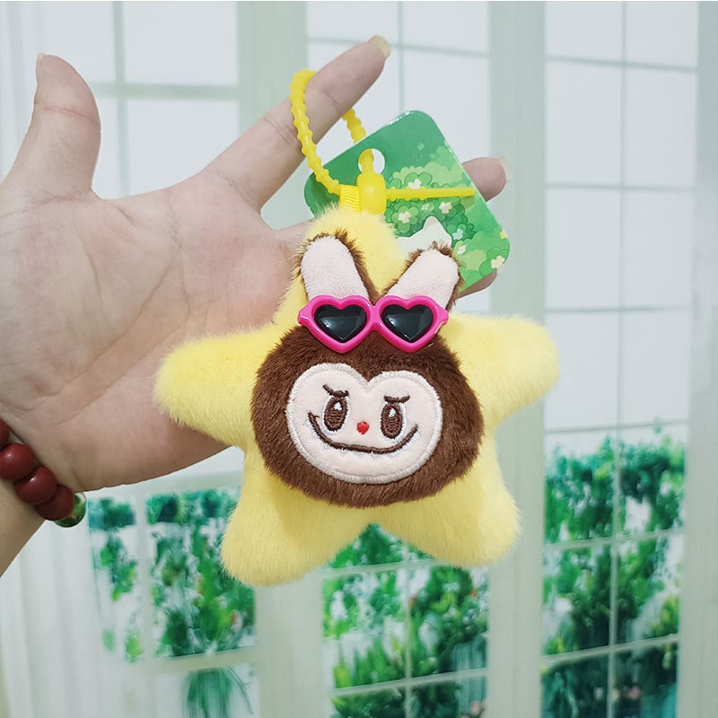 Звезден плюшен ключодържател – малък чудовище, унисекс играчка, къс плюш, пълнеж PP памук, 14+