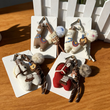 Κλειδοθήκη για τσάντες, χειροποίητο αλογάκι γεμιστό με βαμβάκι, κορεάτικου στυλ μπρελόκ για τσάντες, αξεσουάρ από μικτές ύλες