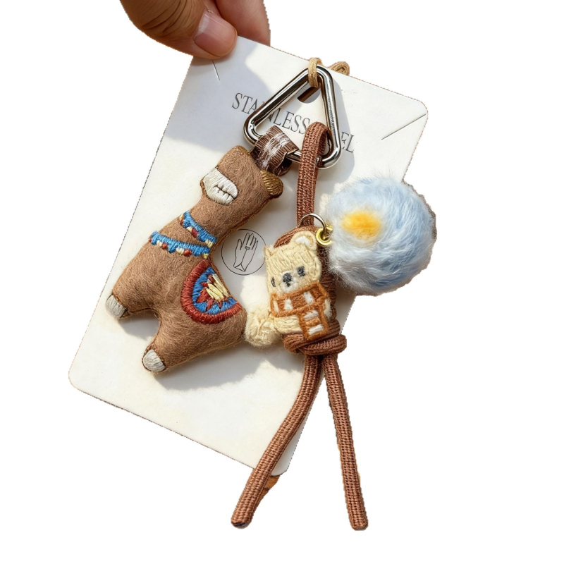 Κλειδοθήκη για τσάντες, χειροποίητο αλογάκι γεμιστό με βαμβάκι, κορεάτικου στυλ μπρελόκ για τσάντες, αξεσουάρ από μικτές ύλες