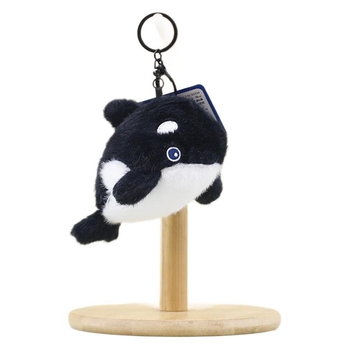 Orca, seal and shark plush pendant for bags – ultra-soft short-pile plush with PP cotton filling; customization available