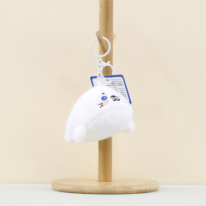 Orca, seal and shark plush pendant for bags – ultra-soft short-pile plush with PP cotton filling; customization available