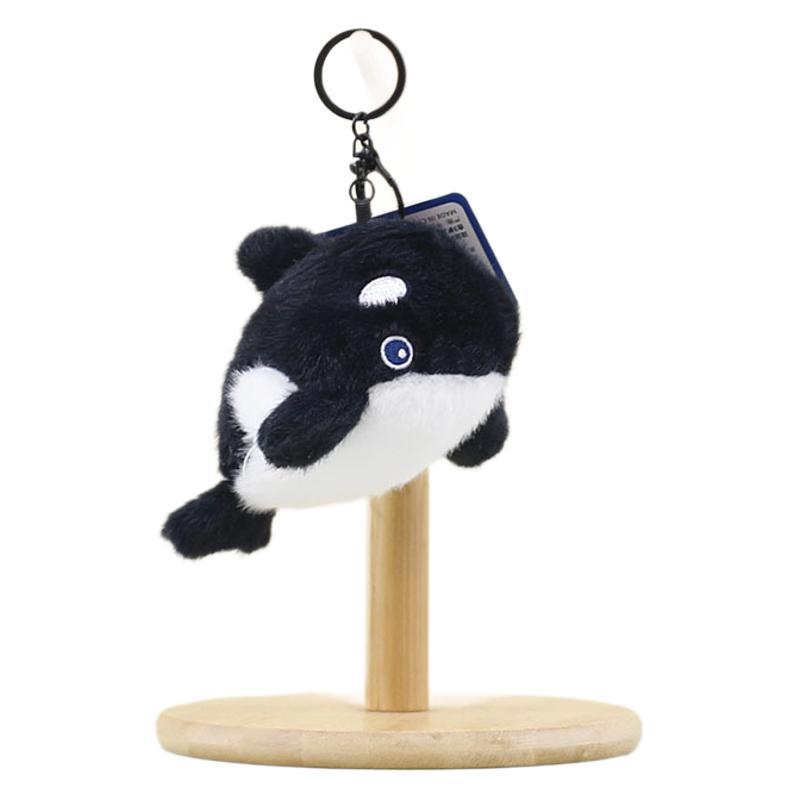 Orca, seal and shark plush pendant for bags – ultra-soft short-pile plush with PP cotton filling; customization available