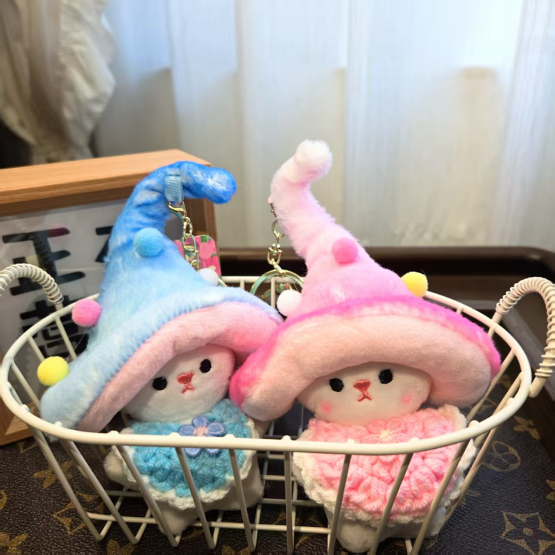 Плюшено гъбено кукло за чанта: карикатурен дизайн, пълнеж PP памук, къс плюш