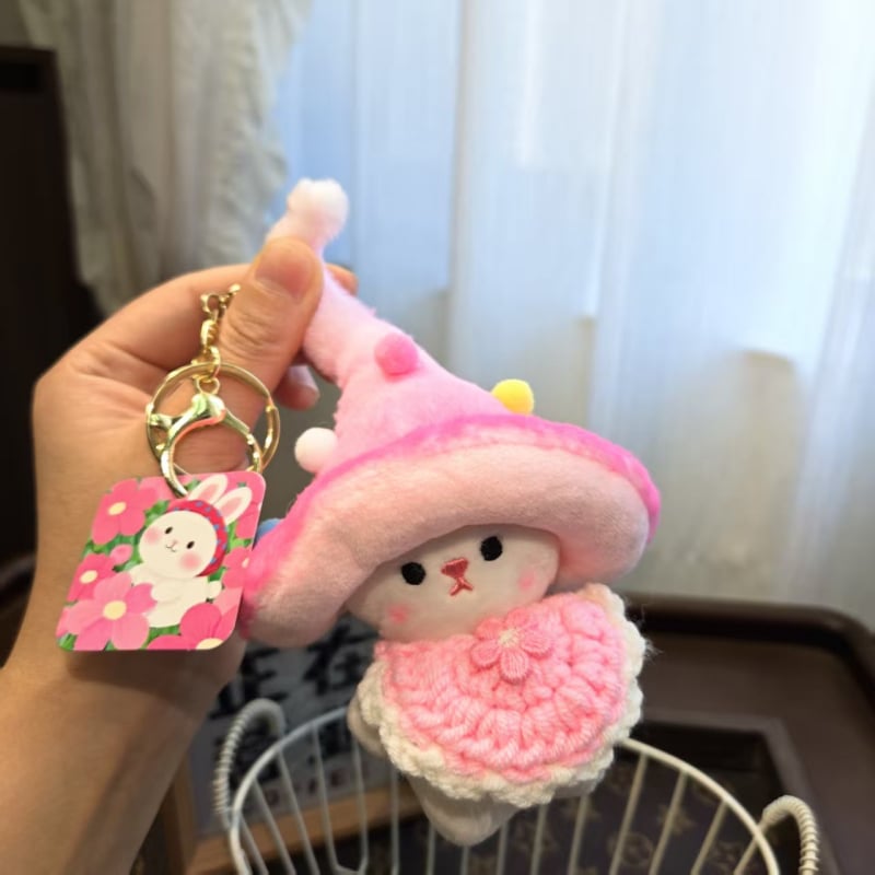 Плюшено гъбено кукло за чанта: карикатурен дизайн, пълнеж PP памук, къс плюш