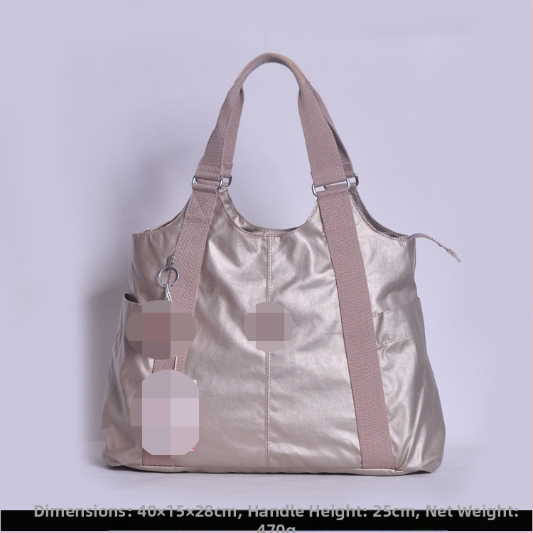 Kp13338 Nylonová taška cez rameno pre ženy, mestský jednoduchý štýl, zapínanie na zips, vnútorné vrecká: tajné zipsové vrecko, vrecko na telefón, vrecko na ID