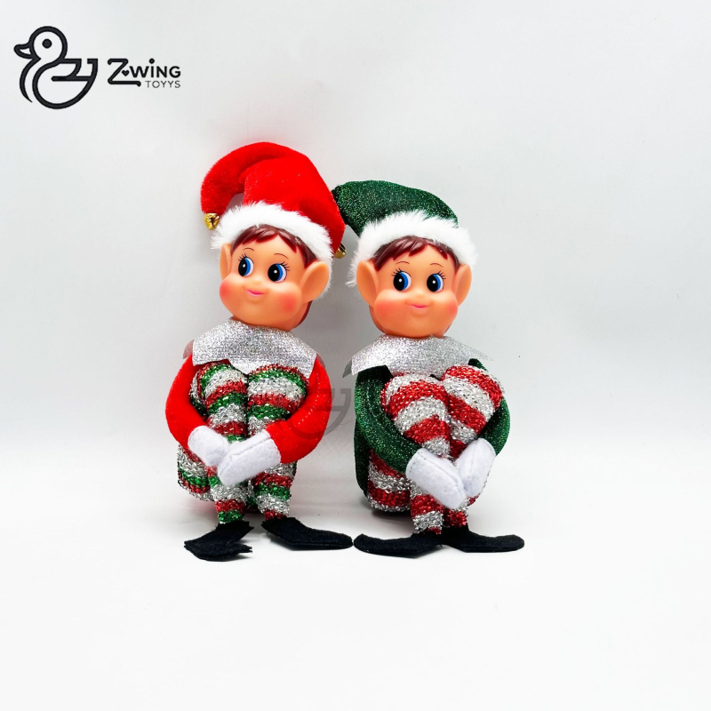 Коледна елф плюшена кукла — Sub-wing заешка козина, PP памук пълнеж, цветна кутия, за възраст 7–14 години