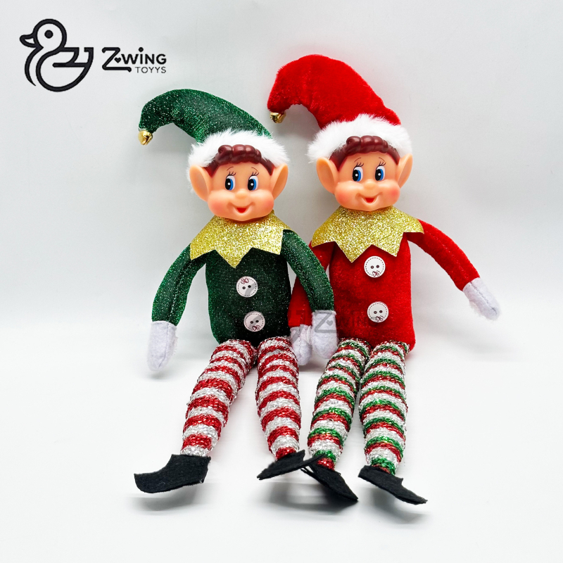 Коледна елф плюшена кукла — Sub-wing заешка козина, PP памук пълнеж, цветна кутия, за възраст 7–14 години