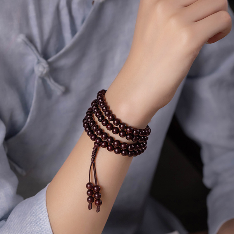 Amoda etnički unisex ručno izrađena narukvica s 108 perli, s otisnutim logom, individualno pakirana