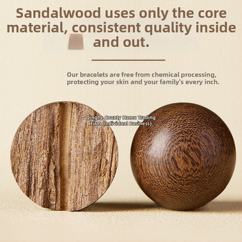 Narukvica od prirodnog sandalovog drveta s Buddha perlama, ručna izrada, geometrijski oblik, 120 komada, proljeće 2025