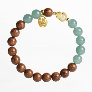 Narukvica od prirodnog sandalovog drveta s Buddha perlama, ručna izrada, geometrijski oblik, 120 komada, proljeće 2025