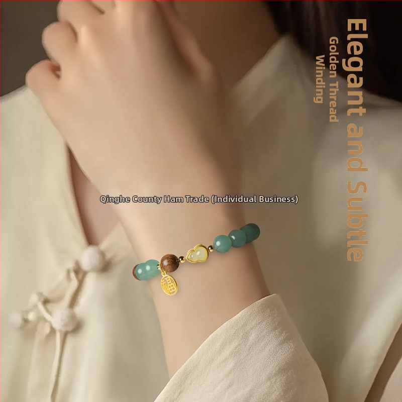 Narukvica od prirodnog sandalovog drveta s Buddha perlama, ručna izrada, geometrijski oblik, 120 komada, proljeće 2025