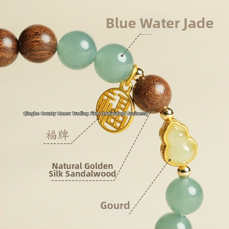 Narukvica od prirodnog sandalovog drveta s Buddha perlama, ručna izrada, geometrijski oblik, 120 komada, proljeće 2025