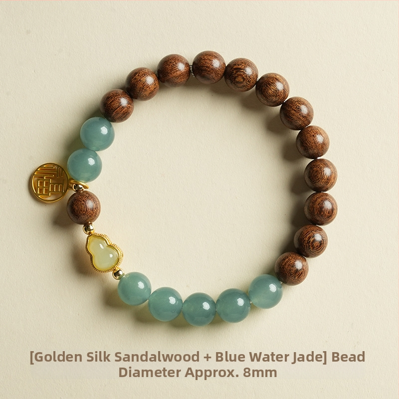 Narukvica od prirodnog sandalovog drveta s Buddha perlama, ručna izrada, geometrijski oblik, 120 komada, proljeće 2025