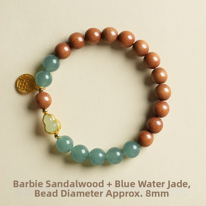 Narukvica od prirodnog sandalovog drveta s Buddha perlama, ručna izrada, geometrijski oblik, 120 komada, proljeće 2025