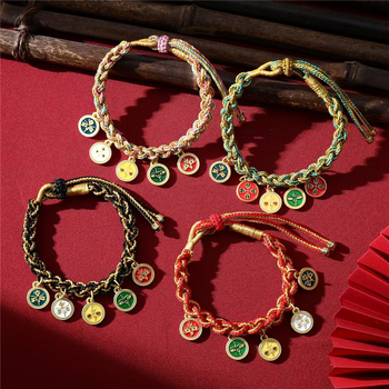 Narukvica – etnički stil, unisex, ručno pleteni Thangka konac s motivom Boga bogatstva – Qiyue