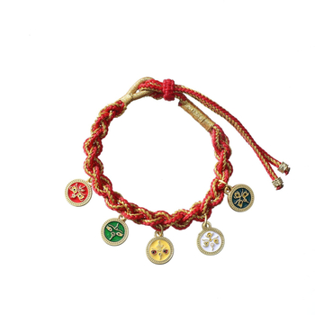 Narukvica – etnički stil, unisex, ručno pleteni Thangka konac s motivom Boga bogatstva – Qiyue