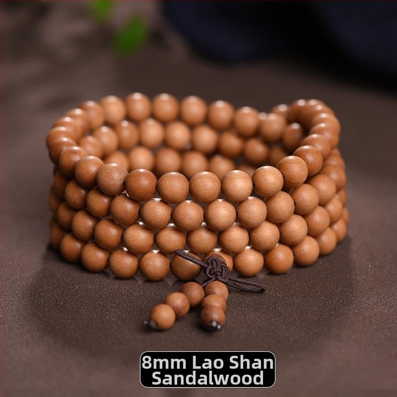 Дървена гривна с будистки мъниста, класически стил, ръчна изработка и полиране, Есен 2022