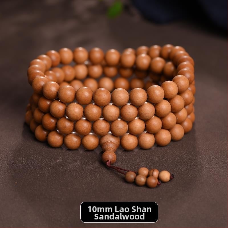 Дървена гривна с будистки мъниста, класически стил, ръчна изработка и полиране, Есен 2022