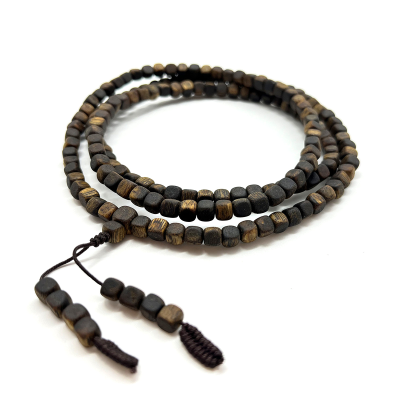 Narukvica od Qinan agarwood s kvadratičnim perlama, ručna izrada, etnički stil, unisex