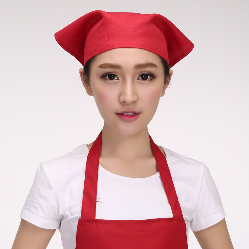 Πλεκτό καπέλο σεφ από βαμβάκι με σχεδιασμό τριγωνικού τουρμπάν, ύφανση twill, μονοχρωματικό σχέδιο, εκτυπωμένο λογότυπο, δυνατότητα εξατομίκευσης