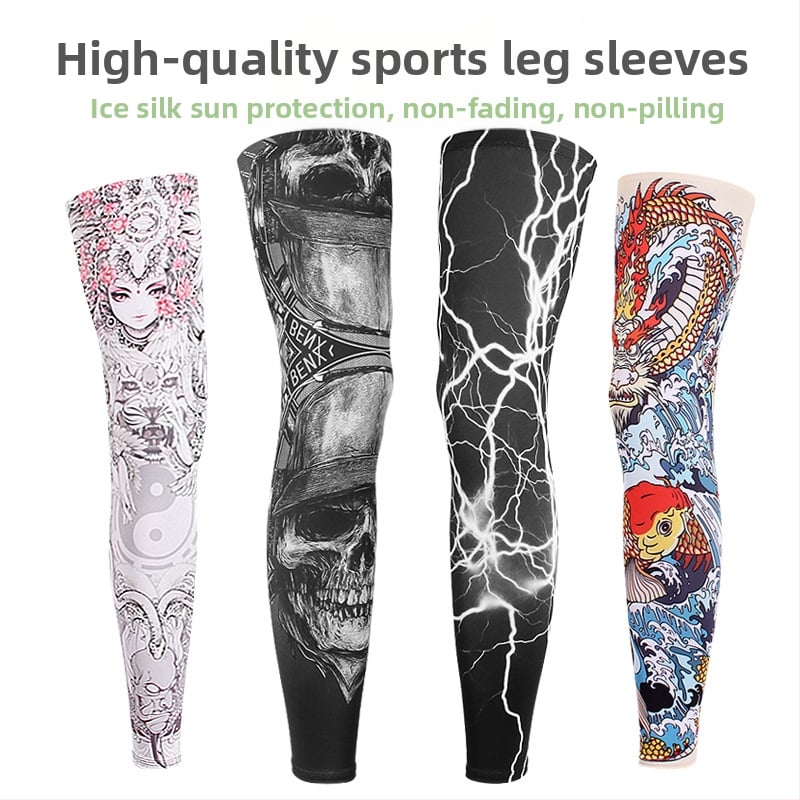 Garas kāju aizsargājošas siksnas ar UV aizsardzību, LYCRA/SPANDEX audums, garš dizains, piemērots makšķerēšanai, riteņbraukšanai un āra sportiem