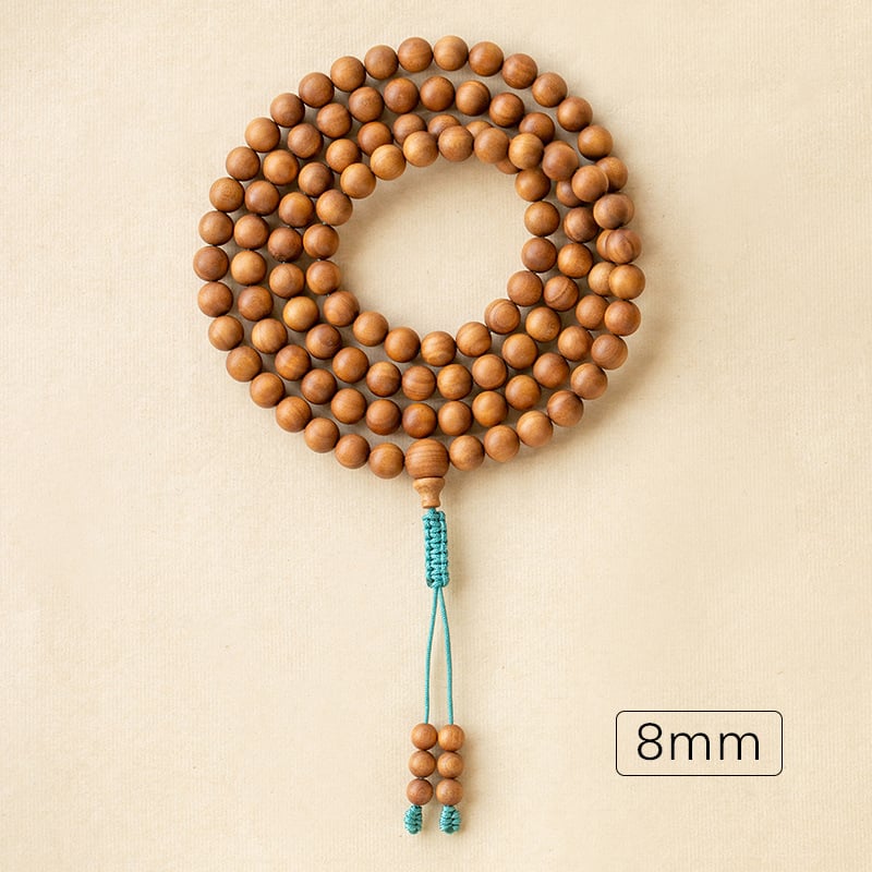 Будистки мъниста от сандалово дърво, 108 мъниста, унисекс гривна/колие, ретро стил