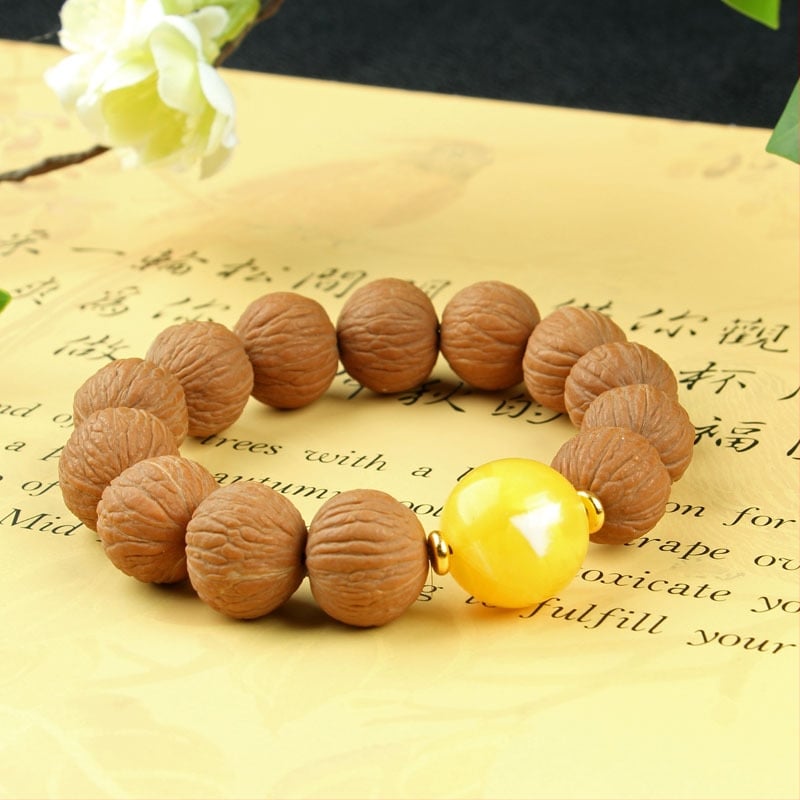 Будистка гривна с мъниста, марка Dexin Jade Industry, етнически стил, естествен материал, пускане есен 2024, опаковка на едро