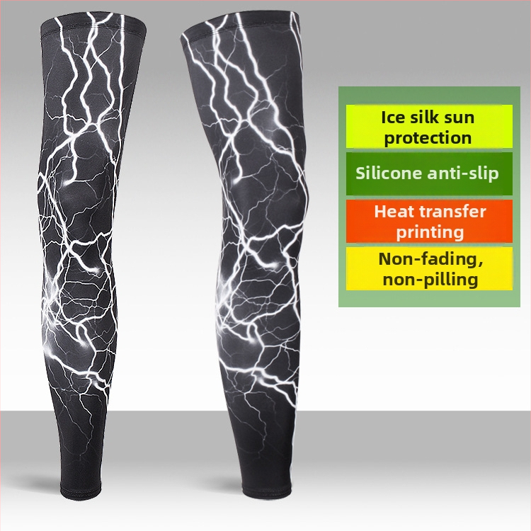 Garās leg sleeves no Ice Silk ar UV aizsardzību – vīriešiem un sievietēm, Lycra/Spandex audums, āra sporta veidi (zvejošana, riteņbraukšana, basketbols)