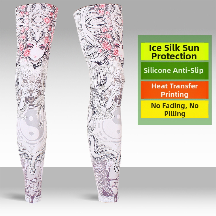 Garās leg sleeves no Ice Silk ar UV aizsardzību – vīriešiem un sievietēm, Lycra/Spandex audums, āra sporta veidi (zvejošana, riteņbraukšana, basketbols)