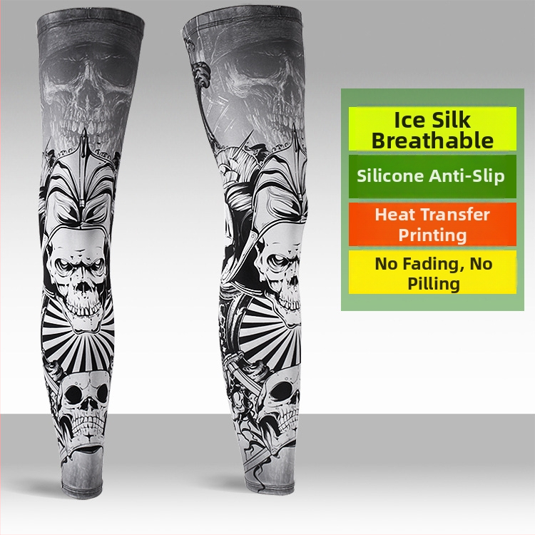 Garās leg sleeves no Ice Silk ar UV aizsardzību – vīriešiem un sievietēm, Lycra/Spandex audums, āra sporta veidi (zvejošana, riteņbraukšana, basketbols)