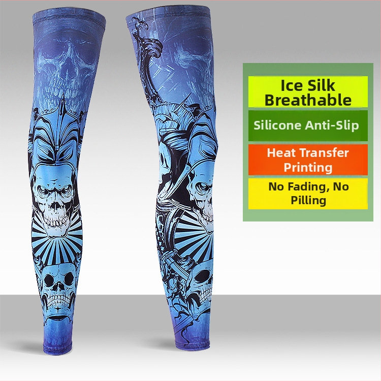 Garās leg sleeves no Ice Silk ar UV aizsardzību – vīriešiem un sievietēm, Lycra/Spandex audums, āra sporta veidi (zvejošana, riteņbraukšana, basketbols)