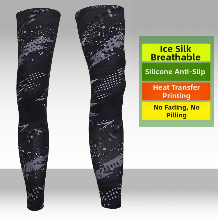 Garās leg sleeves no Ice Silk ar UV aizsardzību – vīriešiem un sievietēm, Lycra/Spandex audums, āra sporta veidi (zvejošana, riteņbraukšana, basketbols)