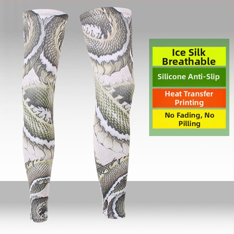 Garās leg sleeves no Ice Silk ar UV aizsardzību – vīriešiem un sievietēm, Lycra/Spandex audums, āra sporta veidi (zvejošana, riteņbraukšana, basketbols)