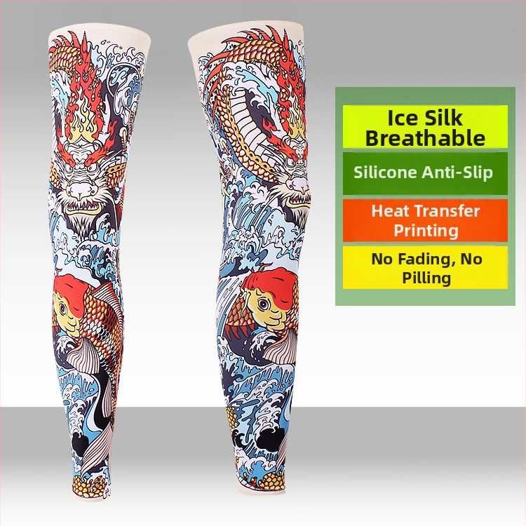 Garās leg sleeves no Ice Silk ar UV aizsardzību – vīriešiem un sievietēm, Lycra/Spandex audums, āra sporta veidi (zvejošana, riteņbraukšana, basketbols)