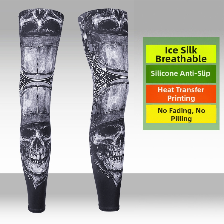 Garās leg sleeves no Ice Silk ar UV aizsardzību – vīriešiem un sievietēm, Lycra/Spandex audums, āra sporta veidi (zvejošana, riteņbraukšana, basketbols)