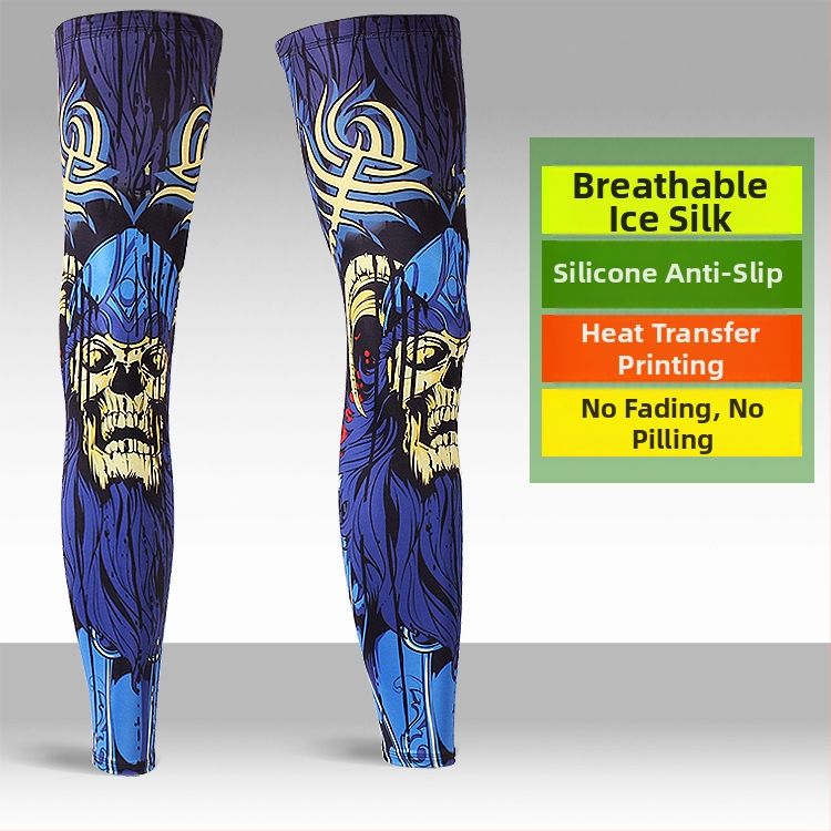 Garās leg sleeves no Ice Silk ar UV aizsardzību – vīriešiem un sievietēm, Lycra/Spandex audums, āra sporta veidi (zvejošana, riteņbraukšana, basketbols)
