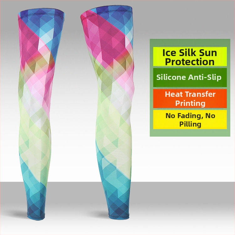 Garās leg sleeves no Ice Silk ar UV aizsardzību – vīriešiem un sievietēm, Lycra/Spandex audums, āra sporta veidi (zvejošana, riteņbraukšana, basketbols)