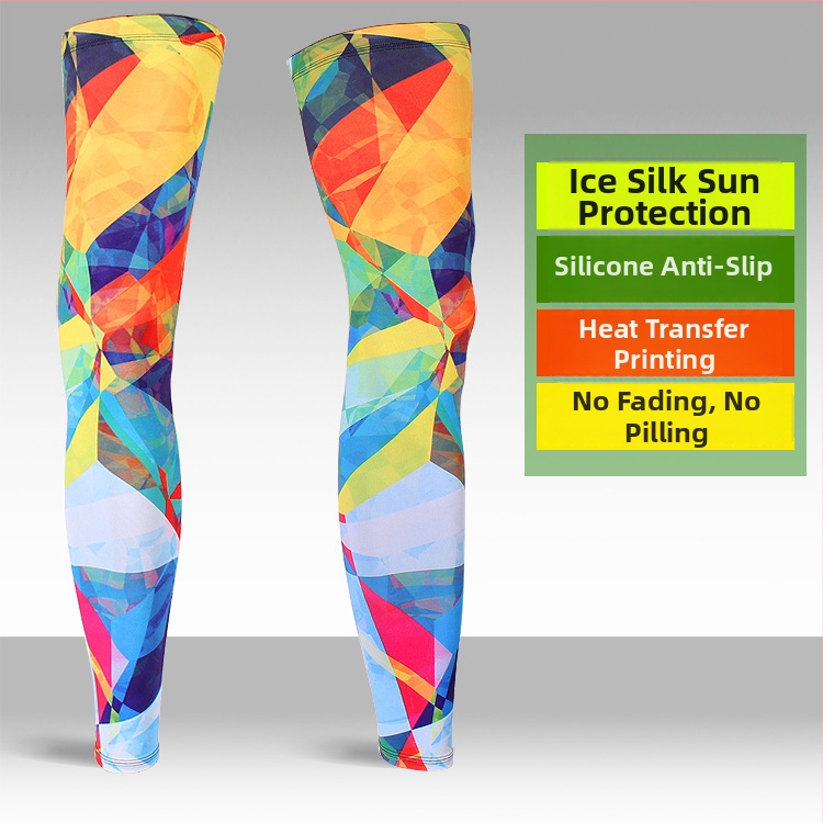 Garās leg sleeves no Ice Silk ar UV aizsardzību – vīriešiem un sievietēm, Lycra/Spandex audums, āra sporta veidi (zvejošana, riteņbraukšana, basketbols)