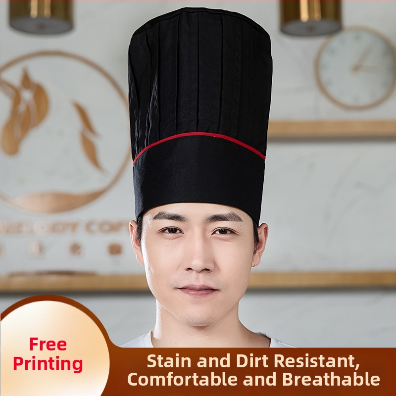 Unisex kokvilnas Twill pavāra cepure ar plakanu galiem, burta raksts, druka