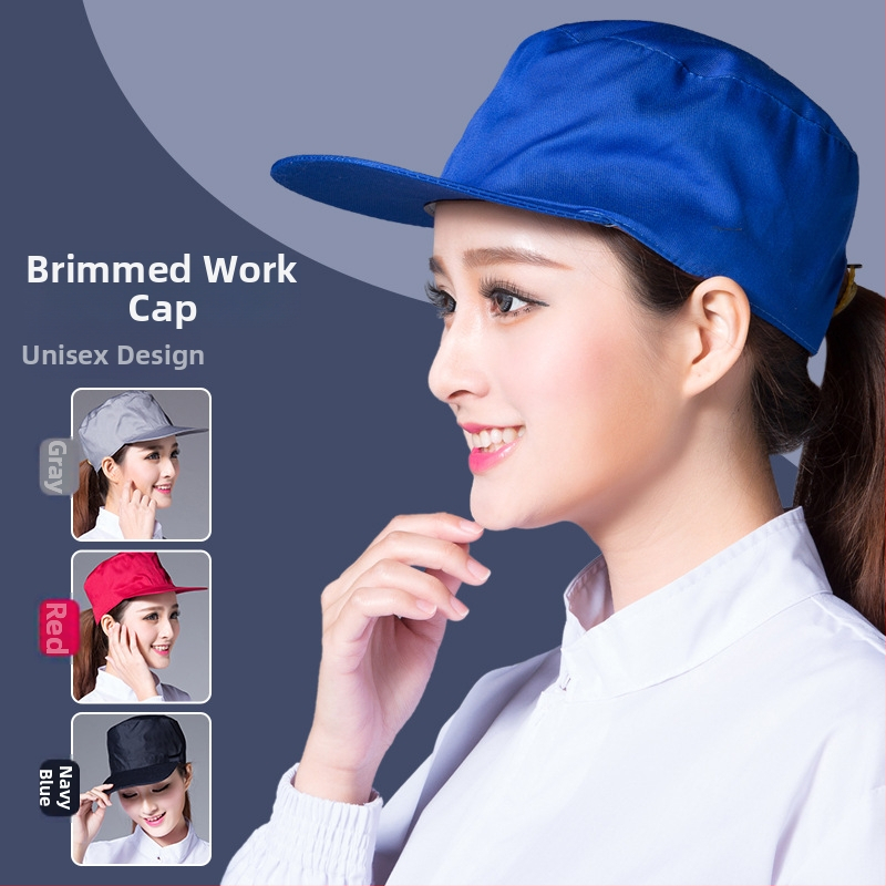 Putekļu aizsardzības darba cepure, kokvilna, warp adīšana, kupola forma, plata mala