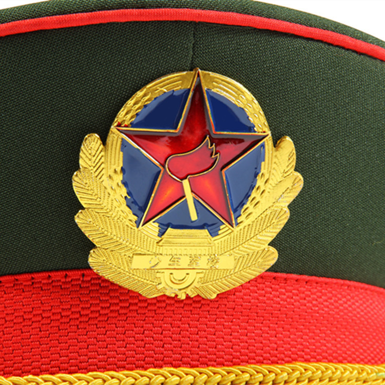 Militāla stila plakā cepure, uniformas audums, plakta augšdaļa, īss vizieris, unisex