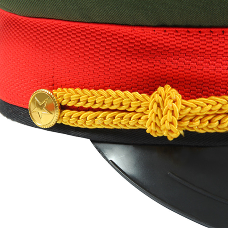 Militāla stila plakā cepure, uniformas audums, plakta augšdaļa, īss vizieris, unisex